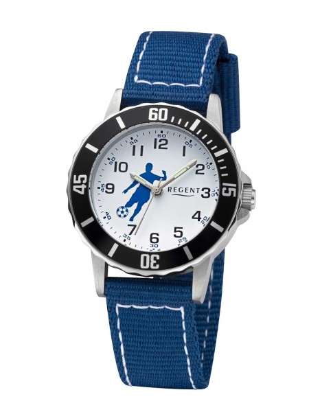Regent Kinderuhr Fussball blau